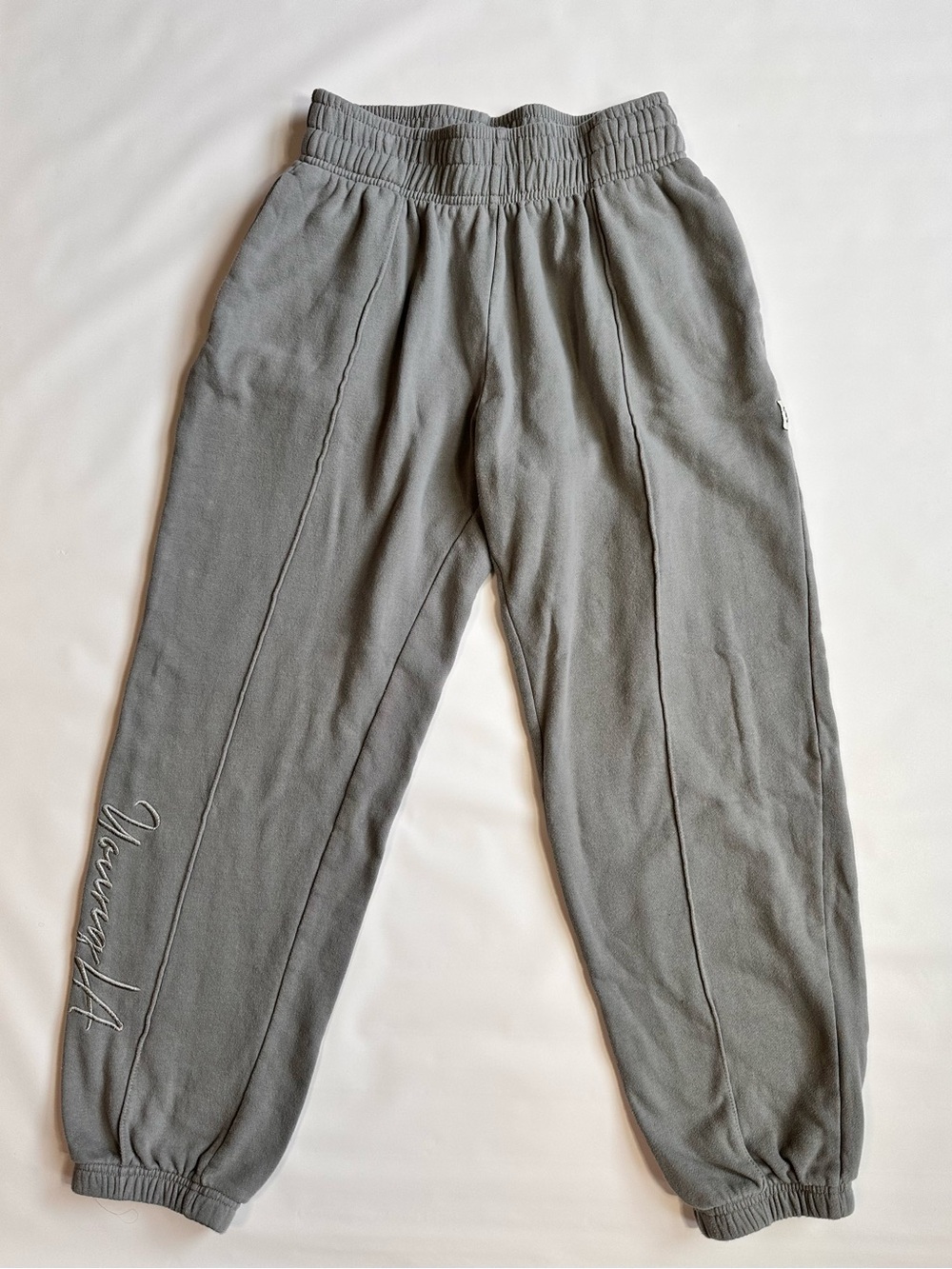 YoungLA Gray Fleece Joggers with Script Logo